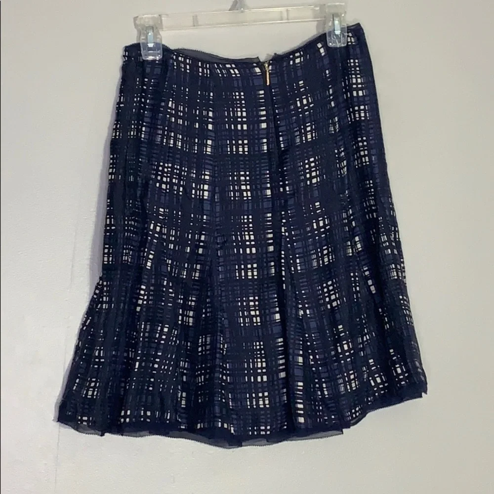 Tory Burch Silk Navy blue Academia Sway A line knee length skirt women’s size 2